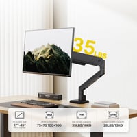 monTEK Egykaros Monitor Tartó Kar Max 45 Colos Ultrawide Képernyőkhöz, 16 kg Teherbírás, USB Nélkül, Fekete 3
