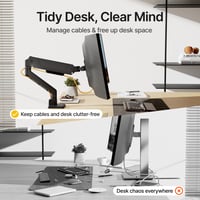 monTEK Egykaros Monitor Tartó Kar Max 45 Colos Ultrawide Képernyőkhöz, 16 kg Teherbírás, USB Nélkül, Fekete 5