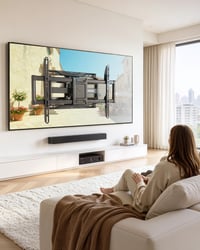 Nástenný držiak na TV monTEK s plným pohybom pre 37-90 palcové TV, max. 75 kg, s dvojitým výkyvným ramenom, sklopný, otočný, VESA 600x400 10