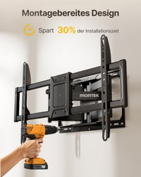 Nástenný držiak na TV monTEK s plným pohybom pre 37-90 palcové TV, max. 75 kg, s dvojitým výkyvným ramenom, sklopný, otočný, VESA 600x400 9