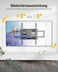 Suport de perete pentru televizor monTEK complet mobil, pentru televizoare de 43-100 inchi, înclinabil și rotativ, compatibilitate extinsă 8