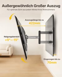 Nástenný držiak na TV monTEK pre televízory s uhlopriečkou 37-84 palcov, nosnosť 50 kg, max. VESA 600x400 mm 3