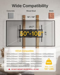 Suport TV de perete monTEK Ultra Slim cu braț dublu, 50-100 inch, 85 kg, înclinabil, rotativ, extensibil, pentru ecrane plate și curbate, VESA 800x600 3