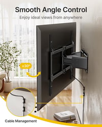 Suport TV de perete monTEK Ultra Slim cu braț dublu, 50-100 inch, 85 kg, înclinabil, rotativ, extensibil, pentru ecrane plate și curbate, VESA 800x600 6