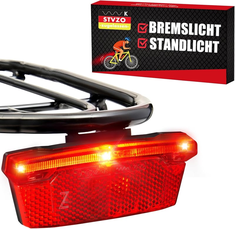 MONTOP LED kerékpár hátsó lámpa dinamós reflektor StVZO tanúsított