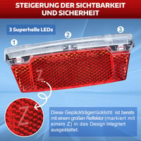MONTOP LED kerékpár hátsó lámpa dinamós reflektor StVZO tanúsított 5