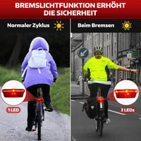 MONTOP LED kerékpár hátsó lámpa dinamós reflektor StVZO tanúsított 3