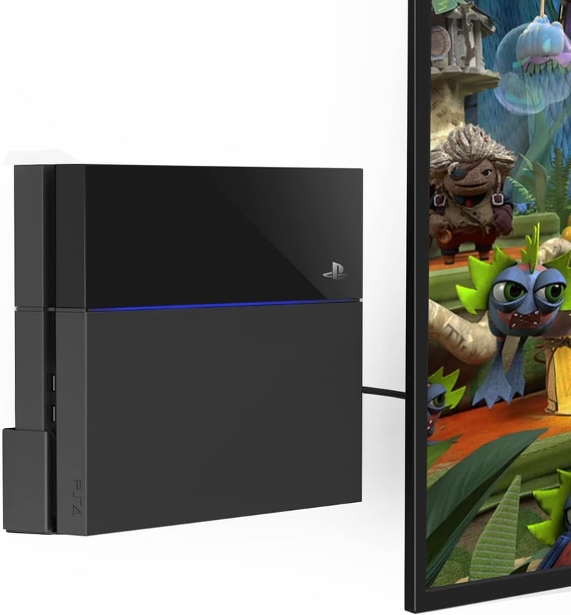 Monzlteck PS4 Fali Tartó Eredeti Modellhez - TV Mögé Szerelhető Helytakarékos