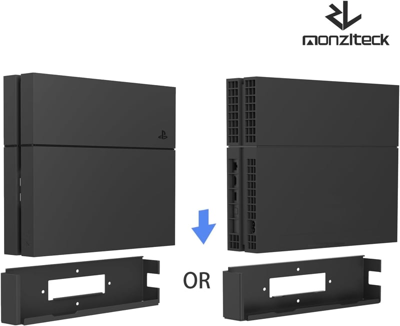 Monzlteck PS4 Fali Tartó Eredeti Modellhez - TV Mögé Szerelhető Helytakarékos