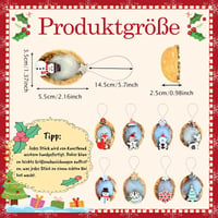 Set de decorațiuni de Crăciun MooDvsaWw, ornamente suspendate din lemn de nuc, decorațiuni din lemn pentru bradul de Crăciun, set de pandantive festive din lemn 2