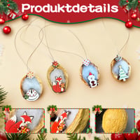 Set de decorațiuni de Crăciun MooDvsaWw, ornamente suspendate din lemn de nuc, decorațiuni din lemn pentru bradul de Crăciun, set de pandantive festive din lemn 4