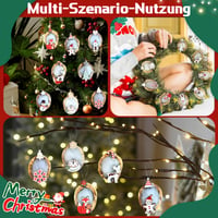 Set de decorațiuni de Crăciun MooDvsaWw, ornamente suspendate din lemn de nuc, decorațiuni din lemn pentru bradul de Crăciun, set de pandantive festive din lemn 3