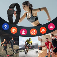Brățară monitor puls Moofit, rezistentă la apă IP67, negru mat, senzor optic, cu suport Bluetooth și ANT+, compatibilă cu Wahoo și Strava 6
