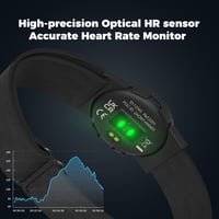 Brățară monitor puls Moofit, rezistentă la apă IP67, negru mat, senzor optic, cu suport Bluetooth și ANT+, compatibilă cu Wahoo și Strava 2