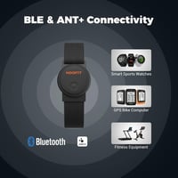 Brățară monitor puls Moofit, rezistentă la apă IP67, negru mat, senzor optic, cu suport Bluetooth și ANT+, compatibilă cu Wahoo și Strava 3