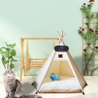 Cort pentru câini și pisici Mooipet Teepee cu pernă față-verso, culcuș detașabil și lavabil, căsuță pentru animale cu tablă de scris 6