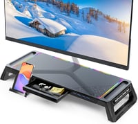 MOOJAY Gaming Monitor Tartó RGB LED-del, USB 3.0 Hub és Fiókkal 1