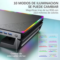 MOOJAY Gaming Monitor Tartó RGB LED-del, USB 3.0 Hub és Fiókkal 4
