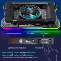 MOOJAY Laptop Hűtő – Turbo RGB Gaming Ventilátor, 8 Állítható Magasság, Telefon Tartóval, 14–19" Gépekhez (Kék) 4