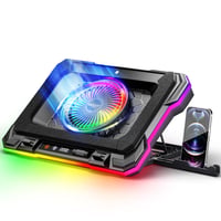 Chladiaca podložka pod notebook MOOJAY s RGB LED podsvietením, nastaviteľná výška - 14-19 palcov 1