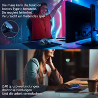 MOOJAY RGB Háttérvilágítású Vezeték Nélküli Billentyűzet és Egér Szett - Újratölthető 2.4G Gamer Kombó Ergonomikus Kialakítással PC/Laptop/W 6