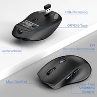 MOOJAY Wireless Ergonomikus Billentyűzet és Egér Szett, 2.4G Töltölthető, Csendes, Csukló Támasztékkal 5
