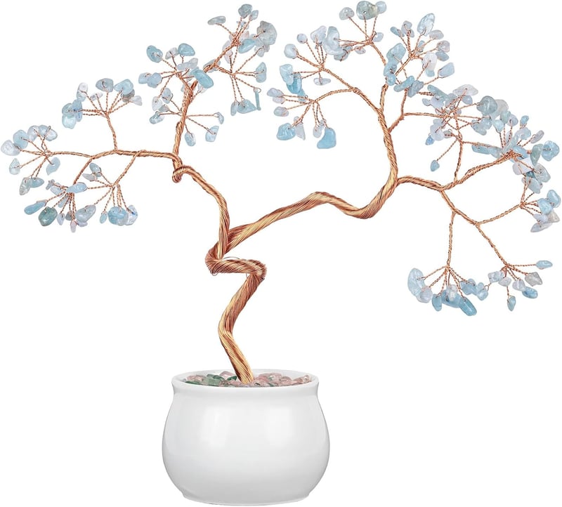 mookaitedecor Akvamarin Pénzfa Kristály 8-9,5 cm Kerámia Alappal - Feng Shui Bonsai Dekoráció Otthonra és Irodába

AI: I've created a Hungar