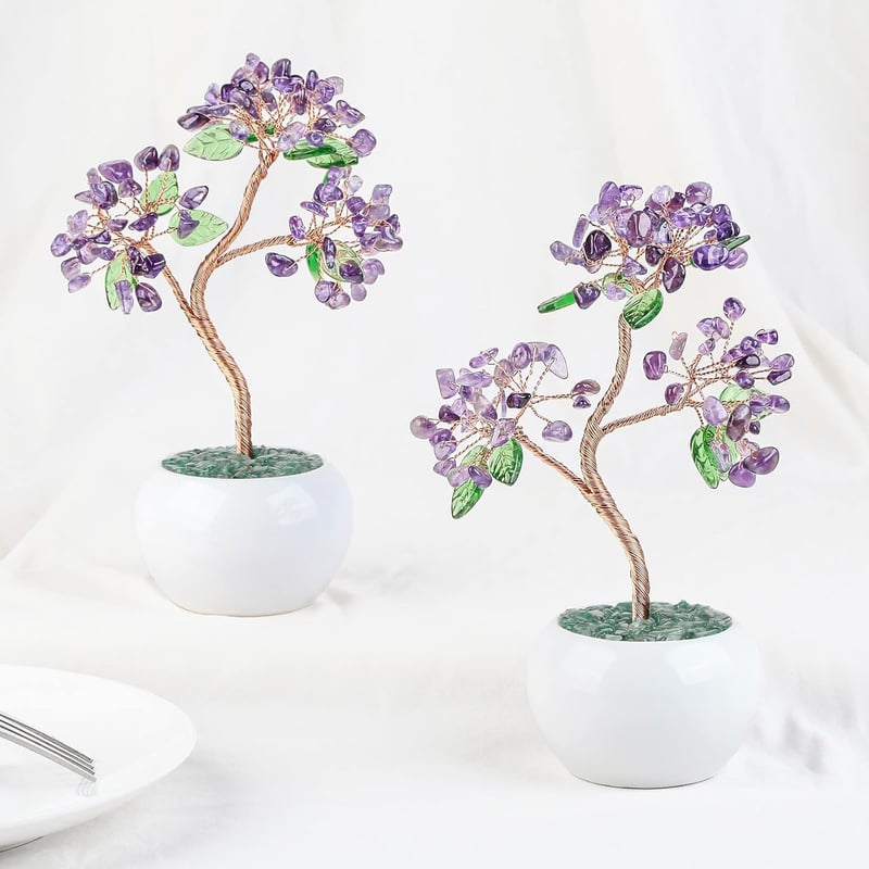 mookaitedecor Ametiszt Pénzfa Kristály Bonsai 16 cm - Feng Shui Szerencsehozó Dekoráció Kerámia Alappal Otthonra, Irodába

AI: I've created 