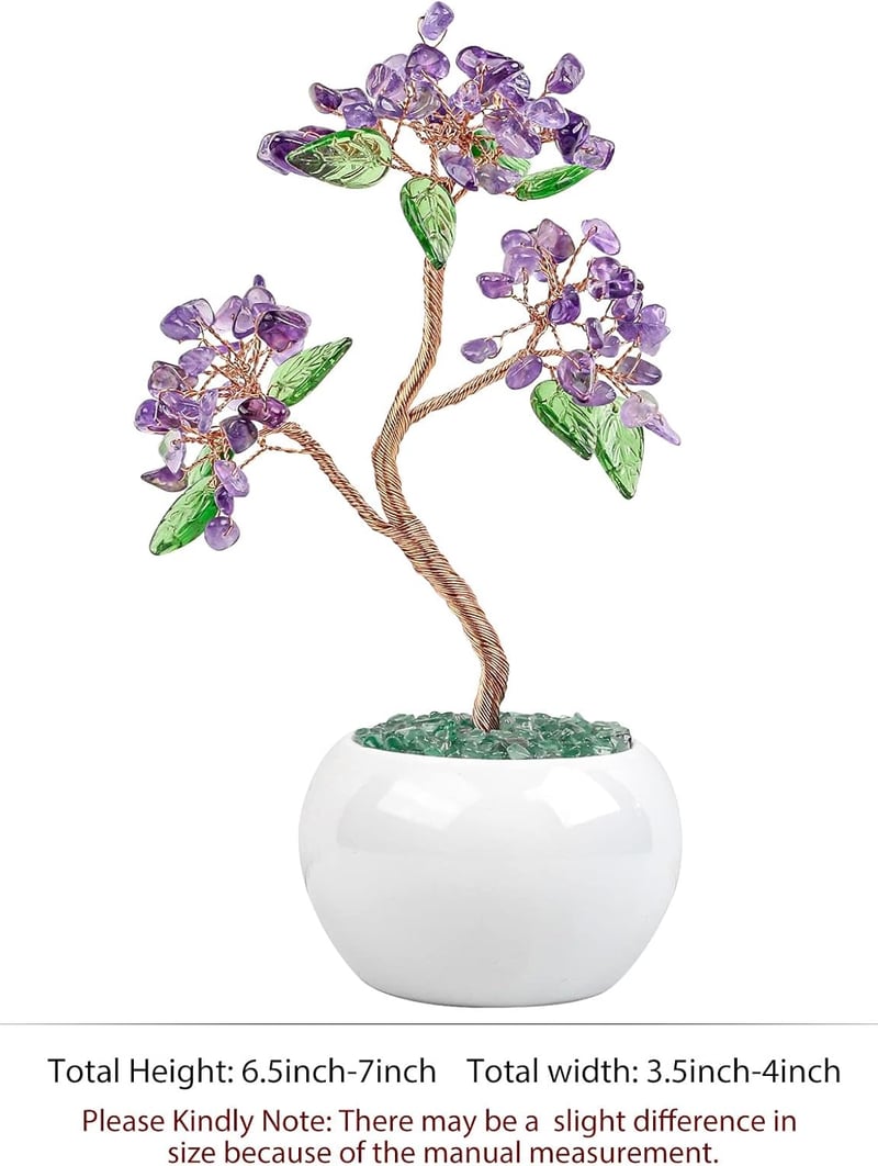 mookaitedecor Ametiszt Pénzfa Kristály Bonsai 16 cm - Feng Shui Szerencsehozó Dekoráció Kerámia Alappal Otthonra, Irodába

AI: I've created 