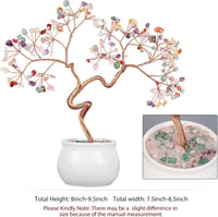 mookaitedecor Kristály Pénzfa Kerámia Alappal - 20-24 cm Feng Shui Bonsai Dekoráció Vegyes Féldrágakövekkel Otthonra, Irodába

AI: I've crea 3