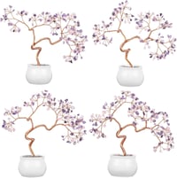 mookaitedecor Kristály Pénzfa Kerámia Alappal - 8-9,5" Ametiszt és Rózsakvarc Bonsai Feng Shui Dekoráció Otthonra, Irodába

AI: I've created 4