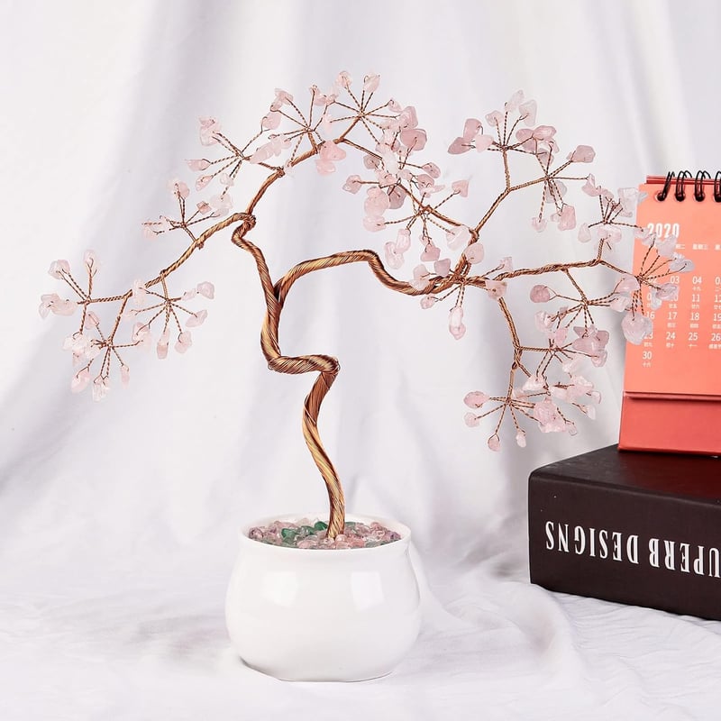 mookaitedecor Rózsakvarc Pénzfa Kristály Bonsai 8-9,5 cm Kerámia Alappal - Feng Shui Szerencsehozó Dekoráció Otthonra és Irodába

AI: I've c