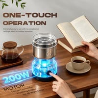 Moongiantgo Multifunkciós Elektromos Fűszer- és Kávédaráló 200W 14500rpm, 300ml, Rozsdamentes Acél, Gyógynövény és Száraz Anyag Őrlő, Ezüst 4