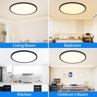 MOONSEA 60W LED Mennyezeti Lámpa - Ultravékony, Távirányítós, Fényerő és Színhőmérséklet Szabályozás (3000-6000K), 60cm, Fekete 6