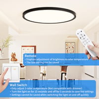 MOONSEA 60W LED Mennyezeti Lámpa - Ultravékony, Távirányítós, Fényerő és Színhőmérséklet Szabályozás (3000-6000K), 60cm, Fekete 3