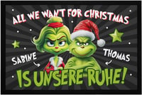 MoonWorks Grinch Személyre szabható Lábtörlő Fekete 60x60 cm Mosható 1