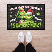 MoonWorks Grinch Személyre szabható Lábtörlő Fekete 60x60 cm Mosható 3