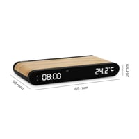 Ceas deșteptător MOOOV 477349 cu încărcător wireless, inducție 15W și port USB-C, afișaj temperatură, design cu aspect de lemn 8