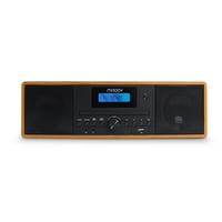 MOOOV 477380 bežični Bluetooth mikro Hi-Fi sustav s CD playerom, FM radiom i daljinskim upravljačem, smeđi vintage stereo zvučnik s efektom drva 2