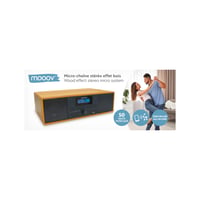MOOOV 477380 bežični Bluetooth mikro Hi-Fi sustav s CD playerom, FM radiom i daljinskim upravljačem, smeđi vintage stereo zvučnik s efektom drva 8