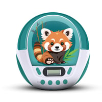 mooov 477414 Detský CD prehrávač Panda MP3 a USB port – AUX-in – konektor na slúchadlá – prenosná stanica s rukoväťou – napájanie zo siete alebo na batérie 3