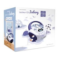 CD MP3 player pentru copii MOOOV Iceberg 477179 cu port USB, intrare AUX și ieșire pentru căști, portabil, violet-alb 9