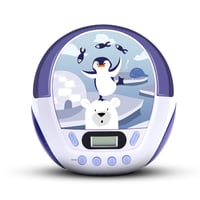 CD MP3 player pentru copii MOOOV Iceberg 477179 cu port USB, intrare AUX și ieșire pentru căști, portabil, violet-alb 3