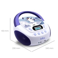 CD MP3 player pentru copii MOOOV Iceberg 477179 cu port USB, intrare AUX și ieșire pentru căști, portabil, violet-alb 7