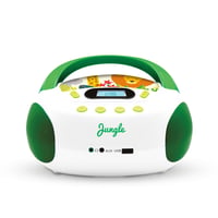 Detský CD prehrávač mooov Jungle, USB, AUX-IN, prenosný – zeleno-biely 2