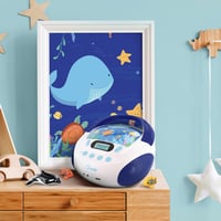 Mooov Ocean 477170 CD player portabil pentru copii - USB, AUX-IN, difuzor - albastru/alb 5