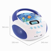 Mooov Ocean 477170 CD player portabil pentru copii - USB, AUX-IN, difuzor - albastru/alb 7