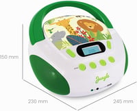 mooov Jungle CD lejátszó gyerekeknek, USB, AUX-IN, hordozható - zöld/fehér 8