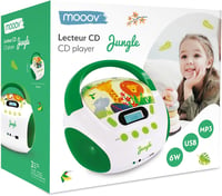 mooov Jungle CD lejátszó gyerekeknek, USB, AUX-IN, hordozható - zöld/fehér 10