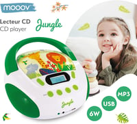 mooov Jungle CD lejátszó gyerekeknek, USB, AUX-IN, hordozható - zöld/fehér 9